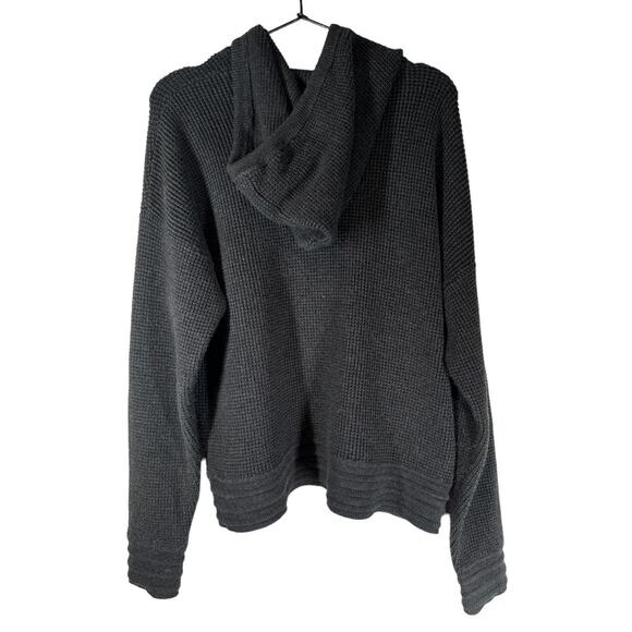 Marine Layer Georgia Hoodie Sweater Charcoal Heather Gray XL Wool Blend - Picture 7 of 8